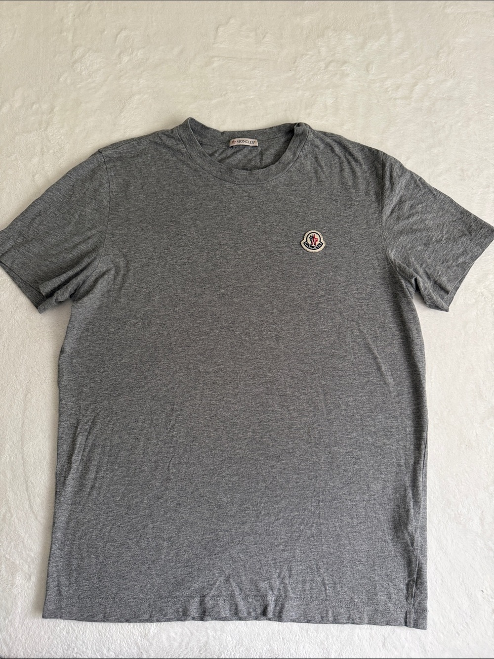 Moncler Men's Heather Gray Short-Sleeve Logo Tee